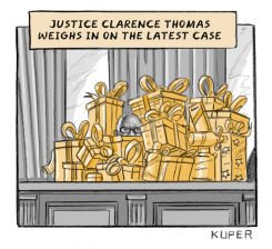CLARENCE THOMAS WEIGHS IN by Peter Kuper