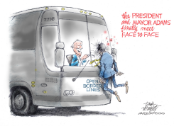BIDEN AND MAYOR ADAMS by Dick Wright