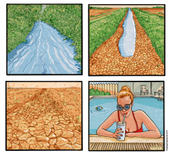 IGNORING WATER SHORTAGES by Peter Kuper