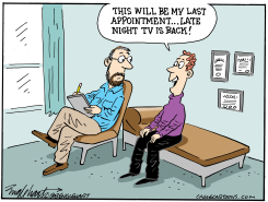 LATE NIGHT TV IS BACK by Bob Englehart