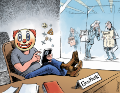 ELON MUSK, KING OF THE TROLLS by Patrick Chappatte