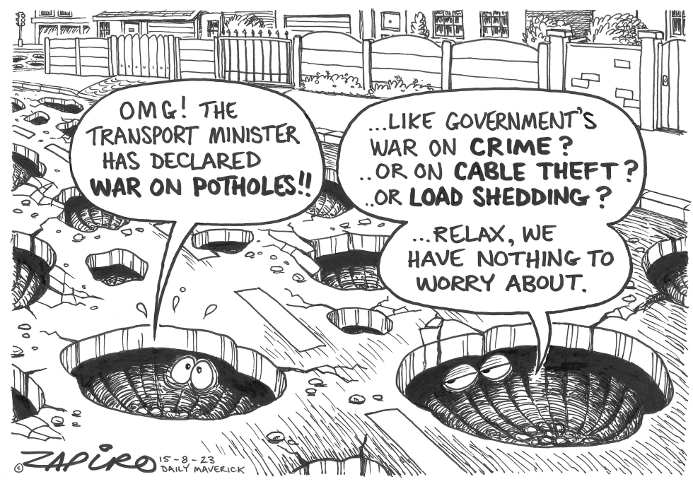 WAR ON POTHOLES by Zapiro