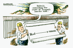 BIDEN EXTENDS TRUMP BORDER WALL by Jimmy Margulies