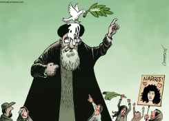 NOBEL PRIZE SALUTES THE COURAGE OF IRANIAN WOMEN by Patrick Chappatte