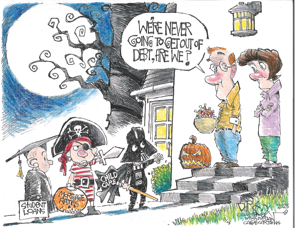 Halloween costumes highlight family debt struggles with student loans and mortgage rates
