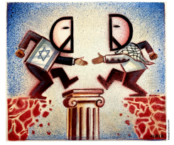 CRUMBLING CHANCE FOR PEACE by Peter Kuper