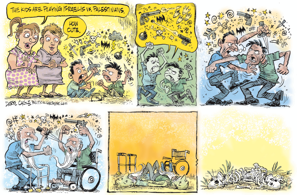 Kids Playing Israelis vs Palestinians: A Grim Cartoon Progression