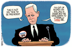 PENCE HANGS IT UP by Rick McKee