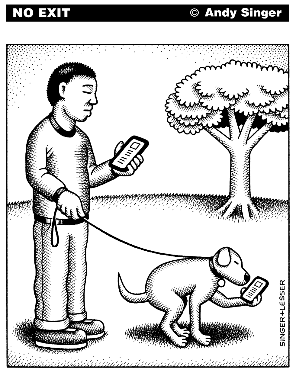 Dog and Human on Phones
