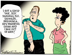 MANY VACCINATIONS by Bob Englehart