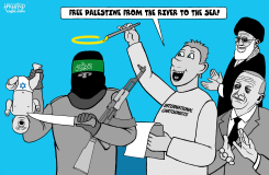CARTOONISTS MEET HAMAS by Rainer Hachfeld