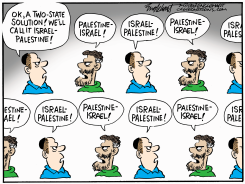 TWO STATE DEBATE by Bob Englehart