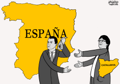 SáNCHEZ/PUIGDEMONT by Rainer Hachfeld