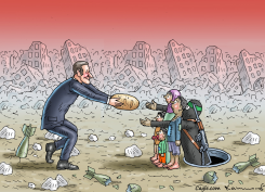 MACRON HELPS GAZA by Marian Kamensky