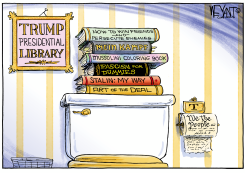 TRUMP'S LIBRARY by Christopher Weyant