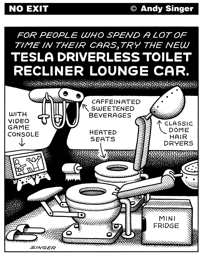 Tesla Driverless Toilet Lounge Car