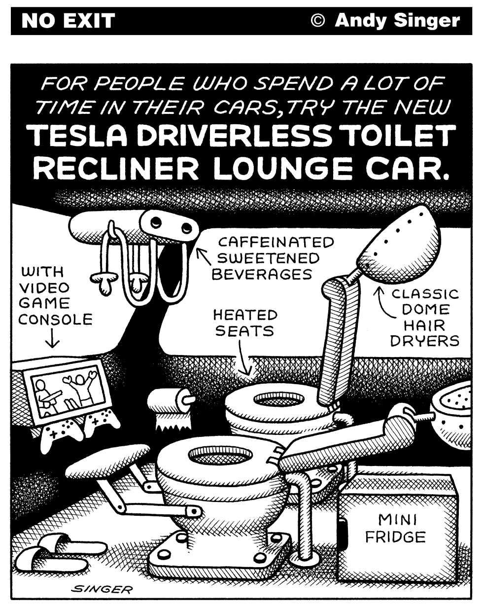 Tesla Driverless Toilet Lounge Car