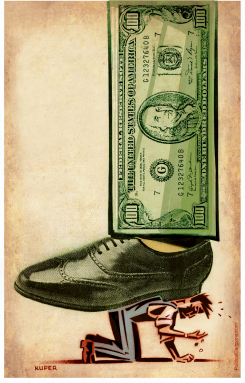 WORKERS' PAY GAP by Peter Kuper