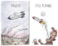 GAZA PAUSE by Adam Zyglis