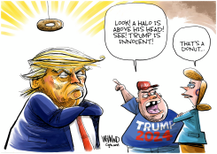 TRUMP PLEADS INNOCENCE by Dave Whamond