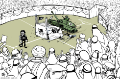 MASSACRE IN THE ARENA by Emad Hajjaj