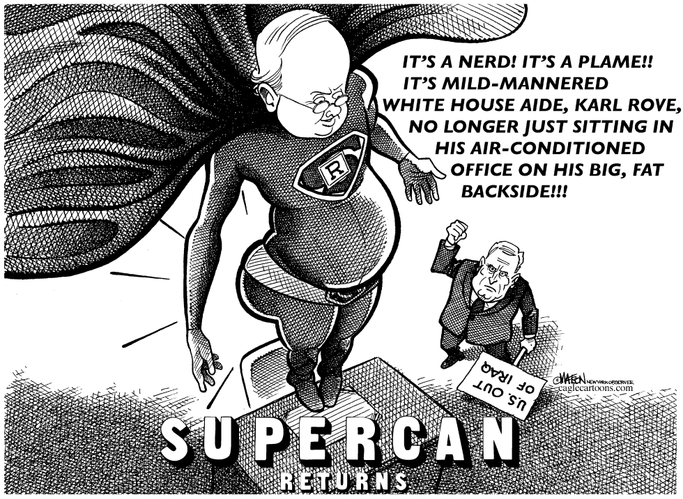 Karl Rove Gets Off His Big, Fat Backside
