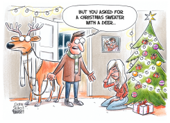CHRISTMAS SWEATER WITH A DEER by Gatis Sluka