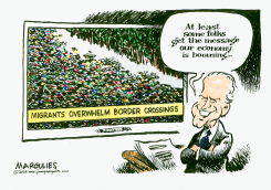 BIDEN AND MIGRANT SURGE AT BORDER by Jimmy Margulies
