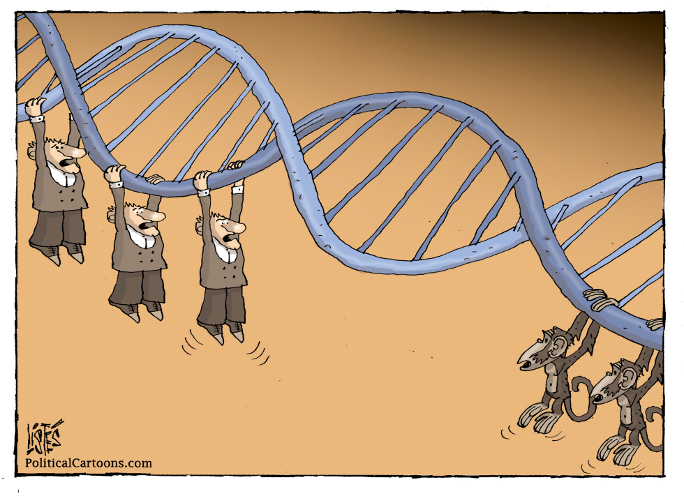 DNA AND WAR-MAN NEVER CLOSER TO A MONKEY