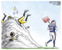 BILLS PLOW THROUGH STEELER by Adam Zyglis