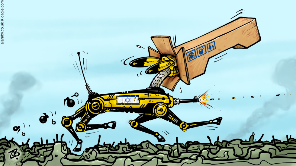 Stuck-robot-dog in Gaza