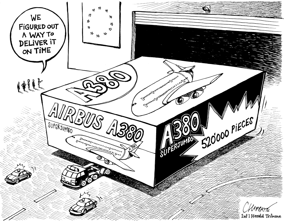  EUROPEAN SUPERJUMBO DELAYED by Patrick Chappatte