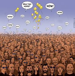 BRING THEM HOME NOW by Michel Kichka