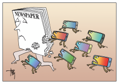 THREATENED NEWSPAPER by Arend van Dam