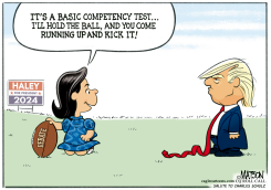 NIKKI HALEY CHALLENGES TRUMP TO DEBATE by R.J. Matson