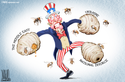 STICKING HAND INTO THE BEEHIVE by Luojie