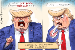 TRUMP LOSES POLIGRIP ON REALITY by Ed Wexler