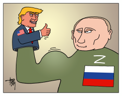 TRUMP AS PUPPET OF PUTIN by Arend van Dam