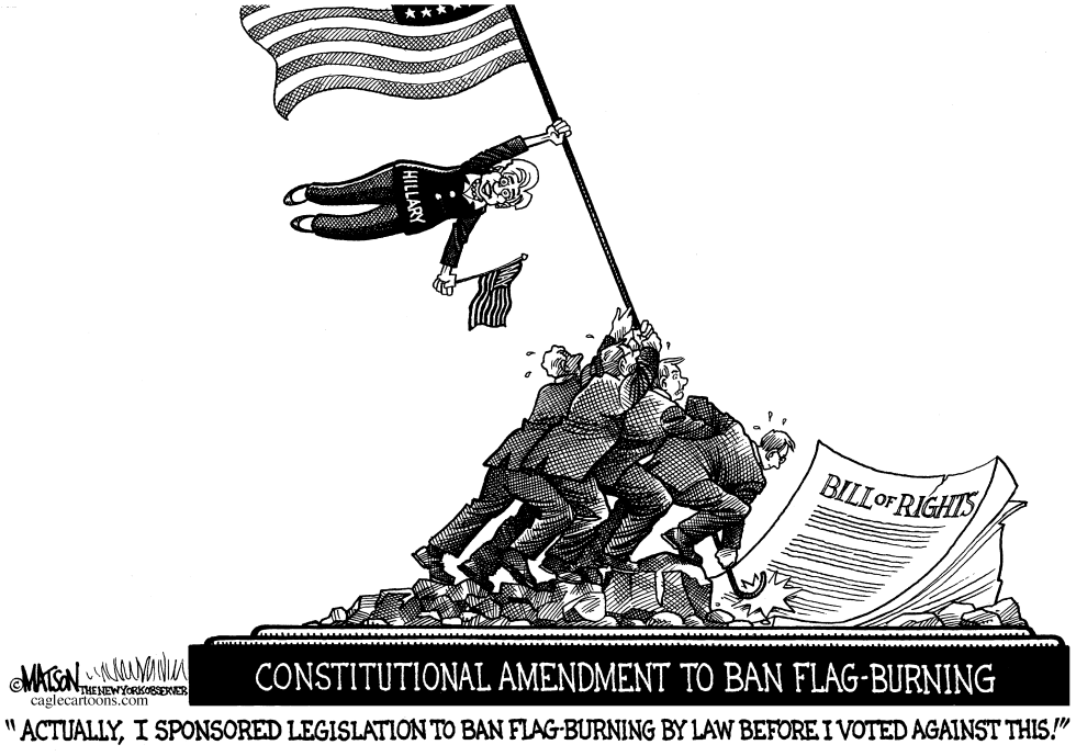 Hillary Clinton Has It Both Ways On Flag-Burning Amendment