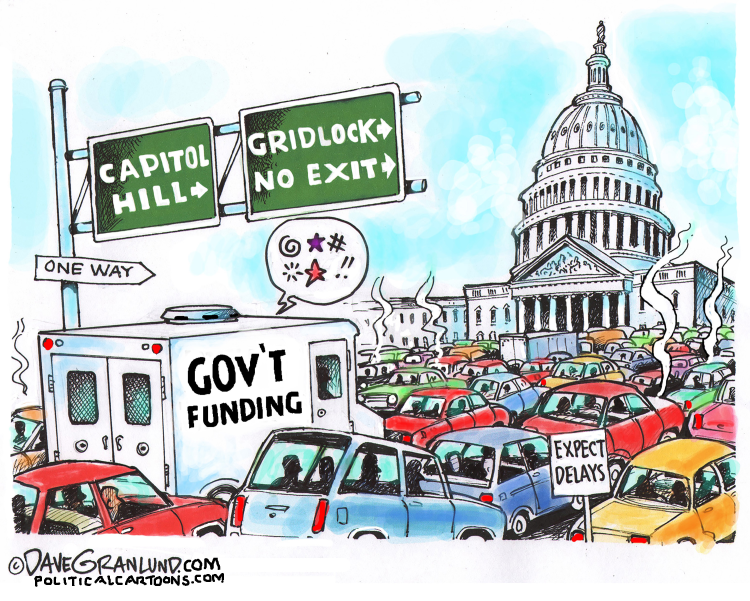 GOVERNMENT FUNDING GRIDLOCK by Dave Granlund
