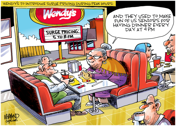 WENDY'S TO TEST SURGE PRICING by Dave Whamond