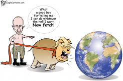 PUTIN'S FAITHFUL PUPPY by Bruce Plante