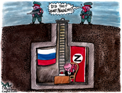 PUTIN AND NAVALNY'S FUNERAL by Christo Komarnitski