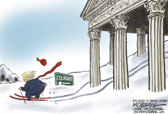 SKIING TOWARD ADO  by Jeff Koterba