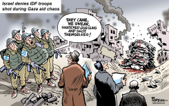 ISRAEL ON GAZA AID CHAOS by Paresh Nath