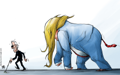 THE BIDEN-TRUMP RACE by Emad Hajjaj