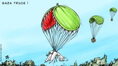 GAZA TRUCE  by Emad Hajjaj