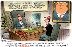 TRUMP BLOODBATH GASLIGHTERS by Rick McKee