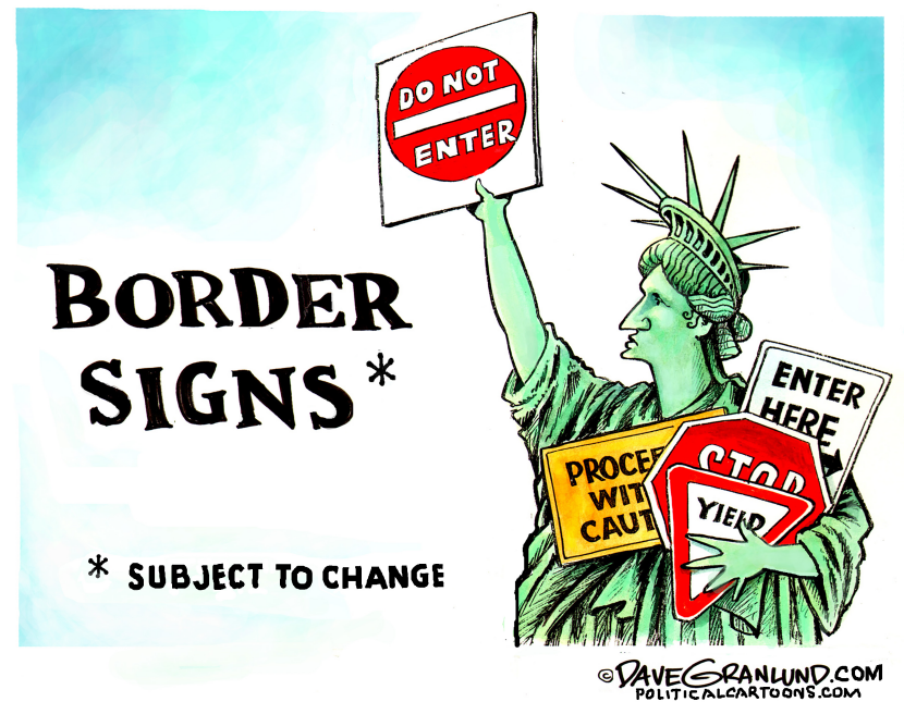Changing US border signs
