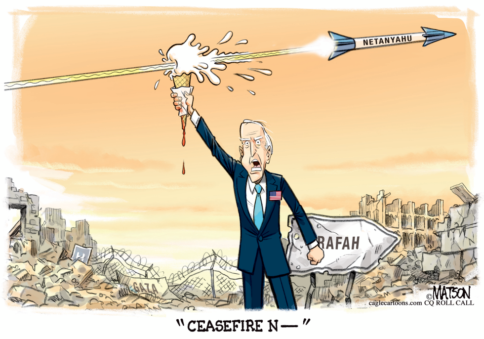 Biden Ice Cream Hit by Netanyahu Missile over Rafah Ruins